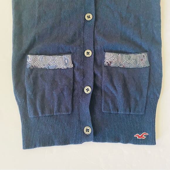 Hollister | Knit Tunic Button Racer Back Vest Sequins NWT S - Picture 2 of 9